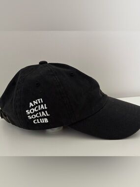 Anti Social Social Club Black Cap with White Side Logo